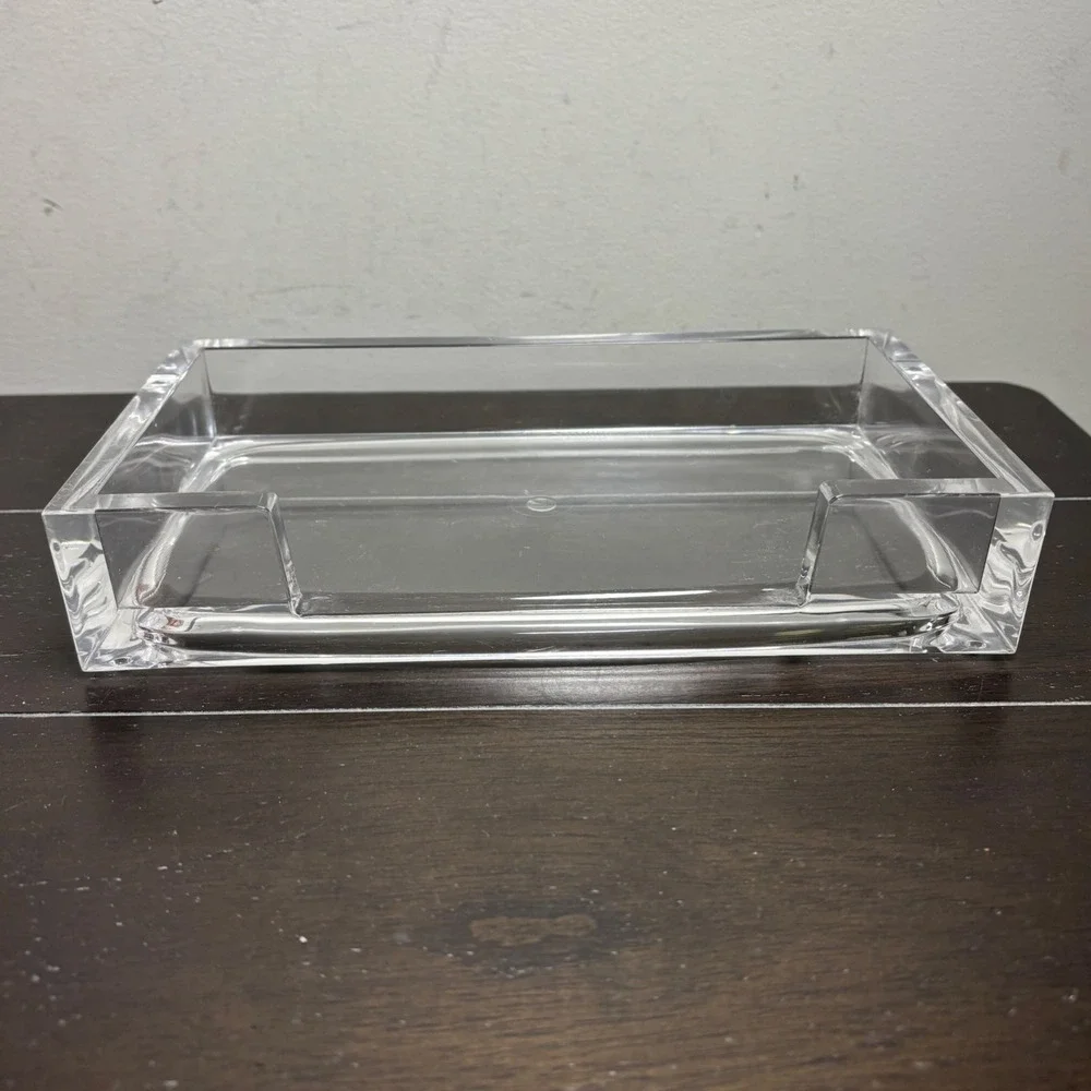 Clear Acrylic Desk Tray | Guest Towel Holder | Office Organizer | 9.25